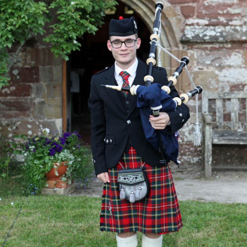 Rhys Thompson Bagpiper at 2022 Platinum Jubilee Celebration